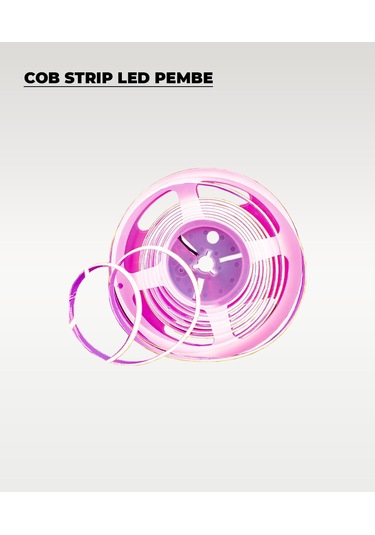 12v Cob Şerit Led Pembe Işık - Metrede 360 Led - 5 Metre 5 METRE