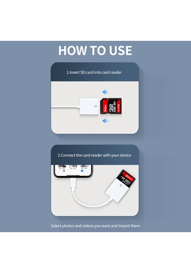 Jeehugo Type-c'den Sd/tf Kart Okuyucu, 64gb'a Kadar Destekli, Hızlı Fotoğraf Paylaşımı, Plug & Play, Beyaz, Taşınabilir Abs Tasarım