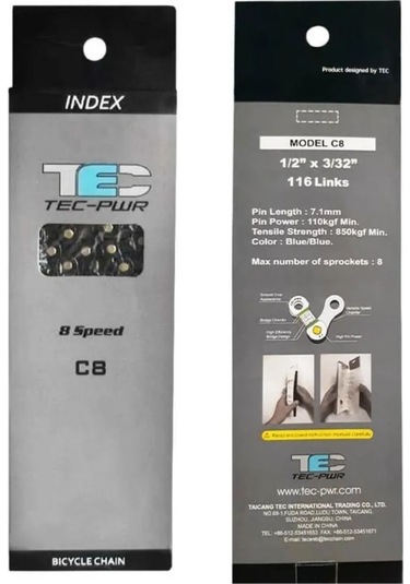 Bisiklet Vitesli Zincir 24 Vites 6-7-8 Tec-pwr 6-7- 8 Vites Sarı