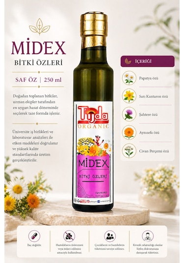 Midex Saf Bitki Özü Suyu Extractı Karışımı 250 ML