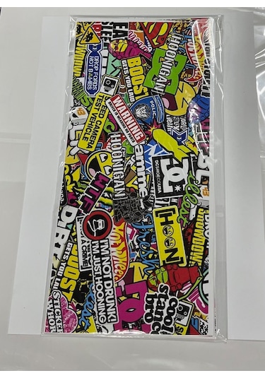 Kaplama Sticker Hellaflush Bisiklet Motor Karışık Stickr 28x13 Cm