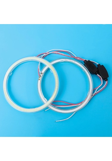 110 Mm-2 Adet Araba Cob Melek Göz Işık Led Yuvarlak Far Arabalar Motosiklet Farları Halka Diyafram Işık 12-24 V Otomoti