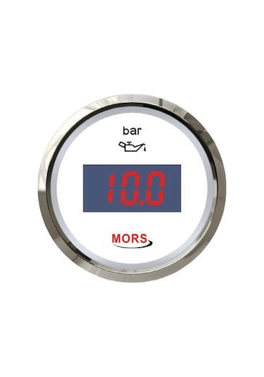 Mors Dijital Yağ Göstergesi 10 Bar 12-24 Volt Beyaz