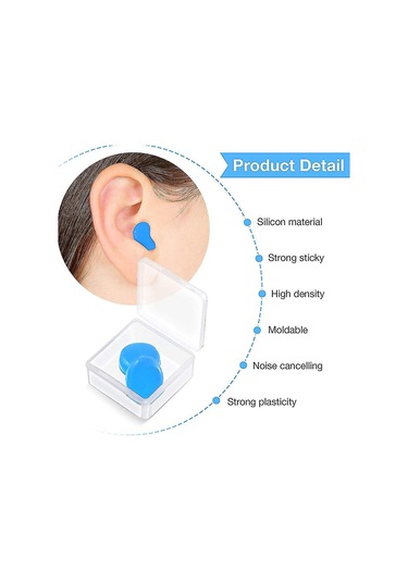 Uyku İçin Kulak Tıkacı Yumuşak Yeniden Kullanılabilir Kalıplanabilir Silikon Tıkaçlar B