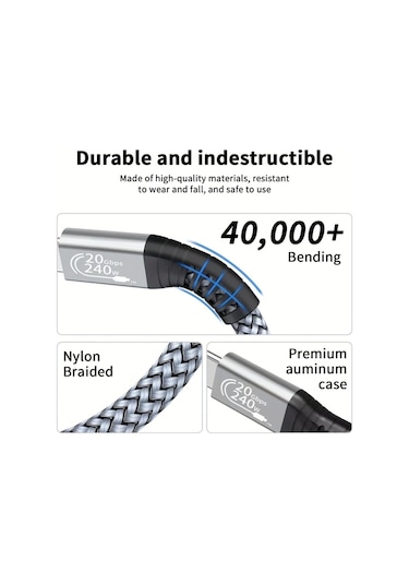 Oldfriend Usb C Uzatma Kablosu 10ft 240w Şarj 20gbps Veri Aktarım 4k Video Usbc 3.2 Type C