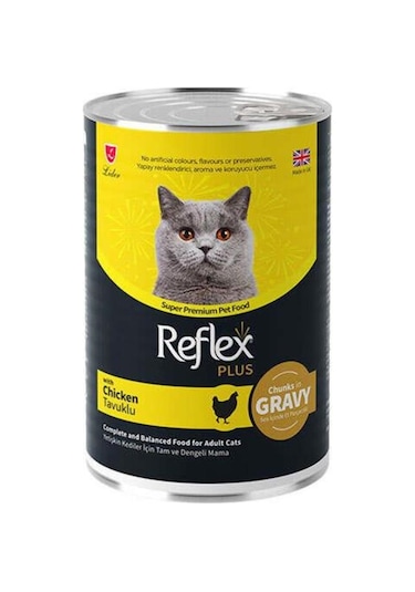 Reflex Plus Et Parçacıklı Tavuklu Yetişkin Kedi Konservesi 400 Gr