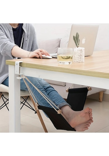 Cordial 1 Adet Siyah Ayak Hamakı Masanın Altında Kullanılan Ayak Dinlenme Yeri Ofis Ev Bahçe Ve Kamp İçin Taşınabilir Ayarlanabilir Siyah