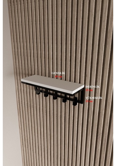 Aju Modern Portmanto Duvar Tipi Askılık Ve Raf Ceket Şemsiye Çanta Havlu Elbise Posta Hol Koridor Askısı Siyah