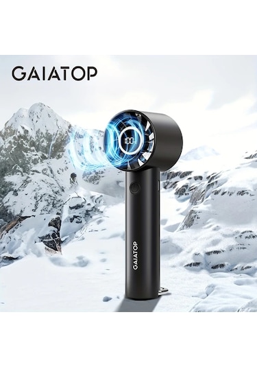 Oldfriend Gaıatop Usb Şarjlı Mini Fan Led Ekran Ve El Feneri 3 Hız Pembe