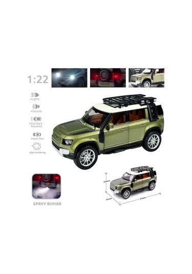 Hcl-510a Çek Bırak 1:22 Sesli Ve Işıklı Buharlı Df Metal Jeep Çok Renkli