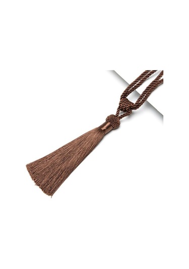 Koyu Kahve 1 Adet El Yapımı Yüksek Kaliteli Perde Tiebacks El Dokuma Holdbacks Ev Dekoratif Püsküller Tiebacks 12 Renk