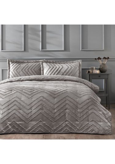 Linens Borneo Çift Kişilik Yatak Örtüsü Seti Vizon