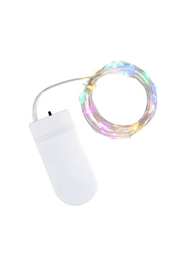 Teltree Pil Liçli Renkli Led İp Işığı 1m 10 Led, Noel Bayramı Dekorasyon, Pasta Çiçek Sepeti Aydınlatma, Esnek Bakır Tel, 4 Renk Seçeneği Çok Renkli