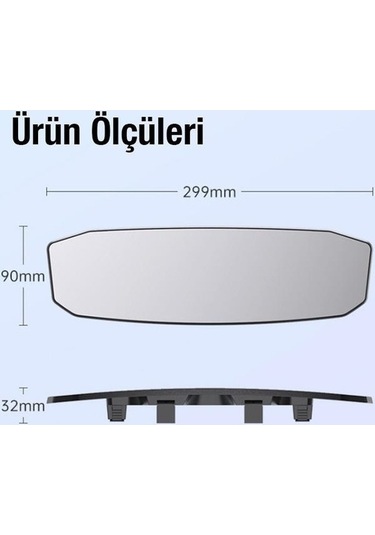 Tongxida Coofbe Dışbükey Geniş Açılı Araç Aynası Kör Nokta Azaltıcı Ultra Şeffaf Ayna
