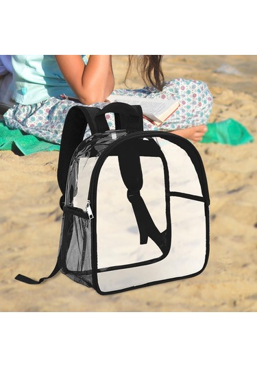 Homyl Şeffaf Sırt Çantası Pvc Mini Dayanıklı Gizli Sakli Siyah