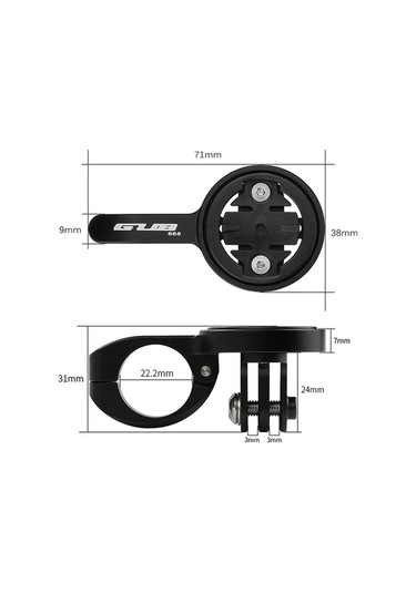 Ebitda 22.2mm Bisiklet Garmin, Bryton Montajı Siyah, 4 Adaptör İle Siyah