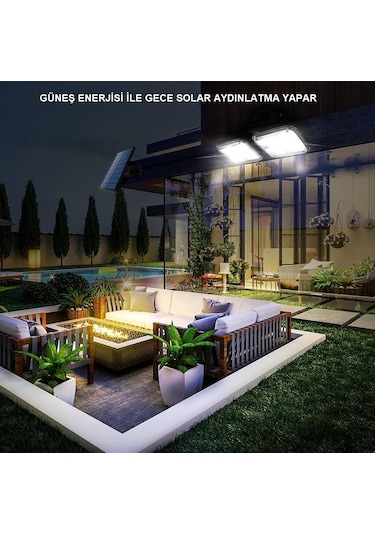 Upway Güneş Enerjili 120 Led Şarjlı Hareket Sensörlü 500 Lümen Solar Aydınlatma Lamba