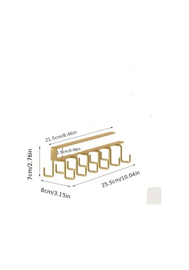 Willowhaven Altın 6 Kancalı Paket Banyo Askılık 12 Kancalı Düzensiz Mutfak Tencere Askısı Dolap Organizatörü Altın
