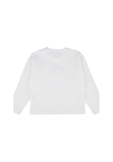 Kız Çocuk Peluş Cupcake Desenli Sweatshirt-13508 Ekru