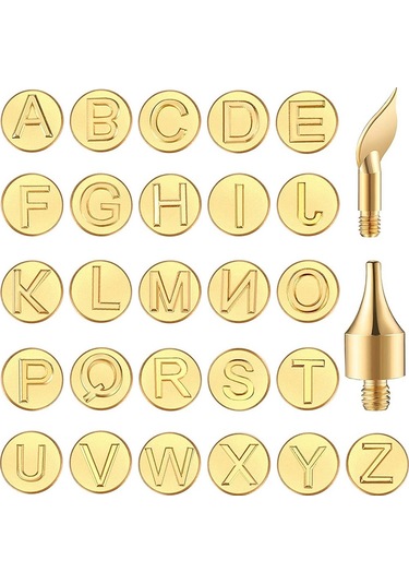 Tangshopping 28 Parça Ahşap Yakma Ucu Harfler Ahşap Yakma Araçları Kişiselleştirilmiş Setler, Oyma El Sanatları Için Ahşap Yakma Dıy