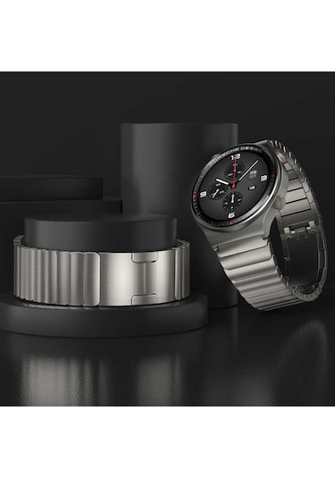 Teknocep Galaxy Watch 46mm Uyumlu Krd-35 22mm Metal Kordon-gümüş