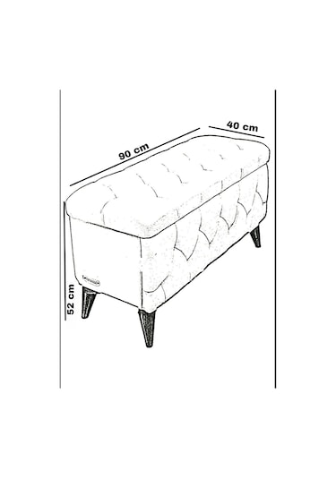 Vavonni Sandıklı Puf 90Cm Krem A+ Kalite