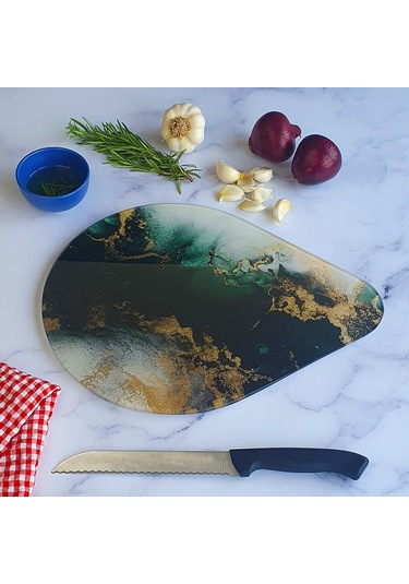 Decorita Cam Kesme Tahtası | Damla Serisi-3|28cmx36cm