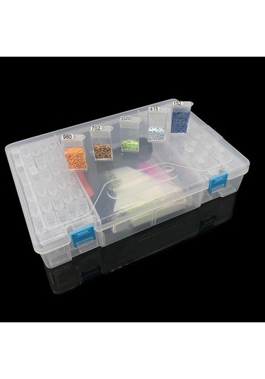 Elmas Boyama Saklama Kapları, Taşınabilir Boncuk Saklama Elmas Boyama Araçları İçin 64 Konteyner Without Tools