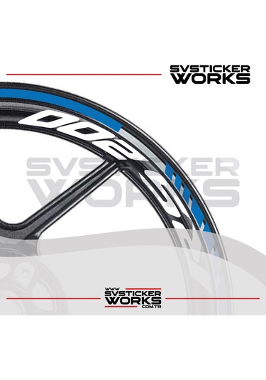 Bajaj Rs200 Jant Sticker Dış Ve İç Set Sticker Jant Şeridi Mavi