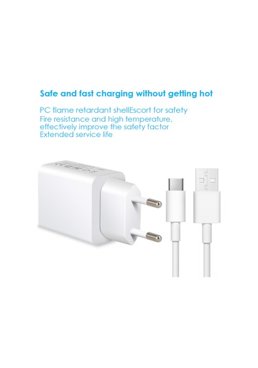 Symbee Beyaz Usb 18w Hızlı Şarj Aleti, 12v/1.6a Çıkış, Akıllı Akım Kontrolü, İphone-galaxy Uyumlu, Avrupa Standartı