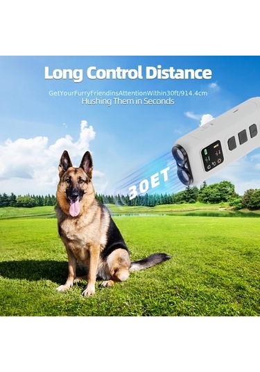 Willowhaven 2025 Usb Şarjlı Ses Dalgası Teknolojili Köpek Havlama Önleyici Cihaz Beyaz