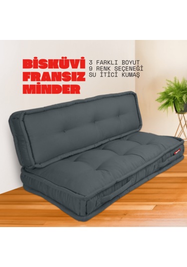 Xpermate Bisküvi Minder Petek Önü Fransız 60x120x14 Antrasit