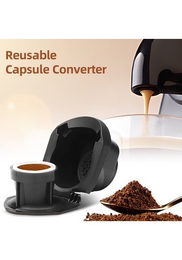 Yaozixa Yeniden Doldurulabilir Kahve Kapsülü Adaptörü - Dolce Gusto Uyumlu, Kaşık Ve Fırça Hediyeli Siyah