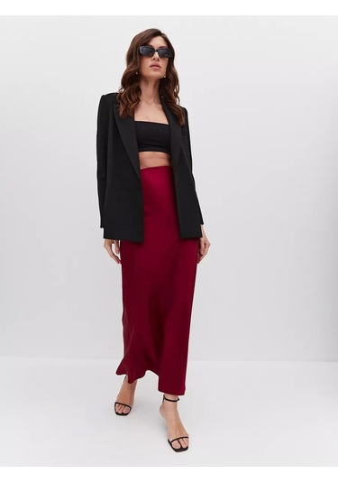 Molmol Uzun Saten Etek 201475068 Şarap Rengi