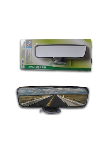 İç Dikiz Aynası İlave Vantuzlu Üniversal Geniş Görüş Oto Ayna 20x5,5cm Siyah
