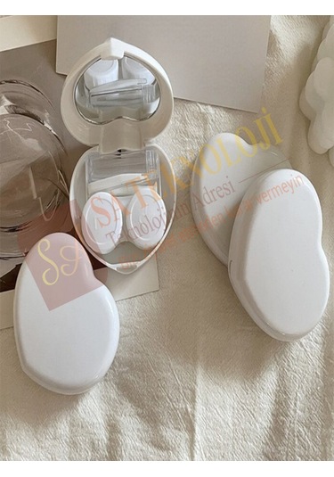 Lionsa Lens Kutusu Ve Takma Aparatı Seti Aynalı Kalp-beyaz