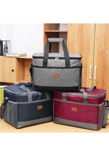 Yifomall 33l Gri Dışarıda Kullanıma Uygun Isıtma-soğutma Çantası, Su Geçirmez Oxford Kumaşı, Leakproof Tasarım, Çift Açılabilir Reşet, Günlük Yemek Ve Piknik İçin Uygun Çok Renkli