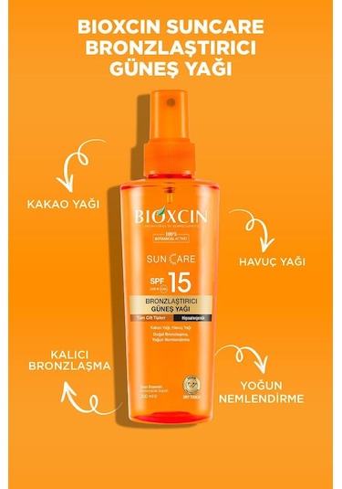 Bioxcin Sun Care SPF 15 Bronzlaştırıcı Güneş Yağı 200 ML