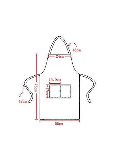 Bordo Unisex Basit Saf Renk Mutfak Restoran Önlüğü Cepli Pişirme Önlüğü