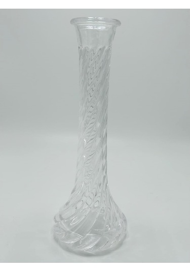 El Yapımı Burgu Model Cam Karanfillik 25cm