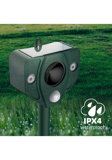 H47005 Pır Hareket Sensörlü Solar Ultrasonik Kovucu 5 Alarm Koyu Yeşil