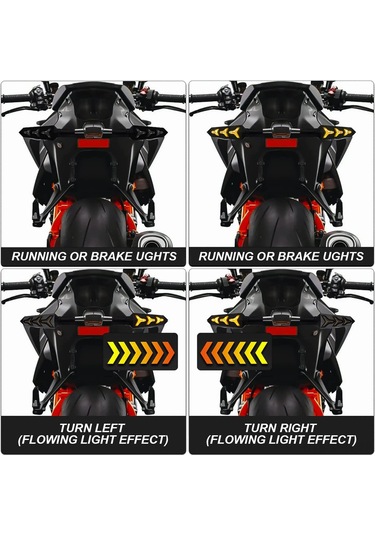 Monyee Motosiklet Genel Kullanım Akıcı Led İki Renkli Sinyal Lambası, 12v Ip67 Su Geçirmez Abs Malzeme, 4 Adet Set Çok Renkli74