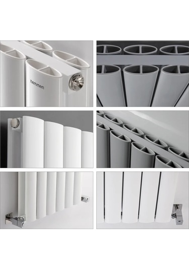 1400x475mm Lilac Dikey Beyaz Alüminyum Radyatör