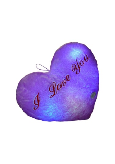 Yaratıcı Parıldayan Kalp Yastık Renkli Işıklı Led Aşk Kalp Şeklinde Peluş Atma Yastığı Sevgililer Günü Hediyesi İçin Düğün Dekoru Kız Arkadaş İçin Ev Kanepesi Diğer