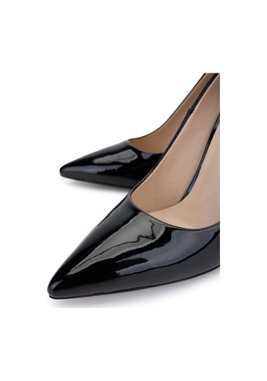 Tamer Tanca Kadın Hakiki Deri Siyah Rugan Topuklu Ayakkabı 1027 253 Bn Ayk Y25 Sıyah Rgn Siyah