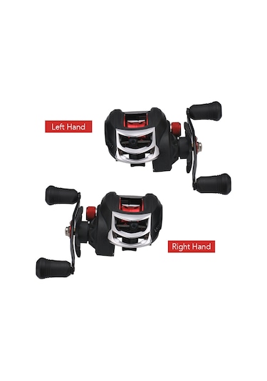Shineyee Lızard Lk201 Siyah-kırmızı Metal Baitcasting Makinesi Sağ El - 17+1 Piyano Rulmanı, 7.2:1 Yüksek Hızlı Dişli Oranı