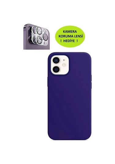 Apple Iphone 12 Ve 12 Pro Model Uyumlu Lansman Kılıf, İçi Kadife - Kamera Koruma Lensi  Mor