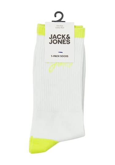 Jack & Jones Erkek Çorap 12252044 Beyaz-yeşil Beyaz - Yeşil