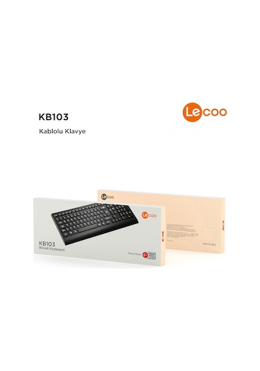 Lecoo KB103 USB Kablolu Türkçe  Q Klavye