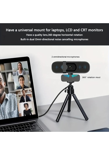 Chuangyinshop Black 1920p Yüksek Çözünürlük Harici Web Kamerası Ev Kullanımı İçin Canlı Yayın Toplantılar Mikrofonlu